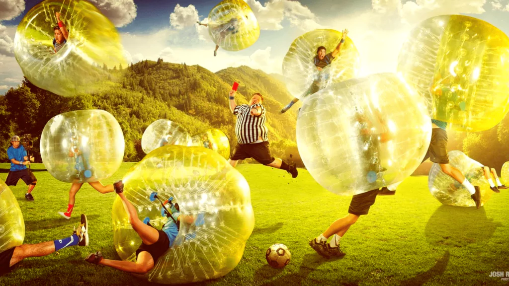 Der ultimative Trendsport für euren Junggesellenabschied: Bubble Soccer in Hannover für euren JGA!